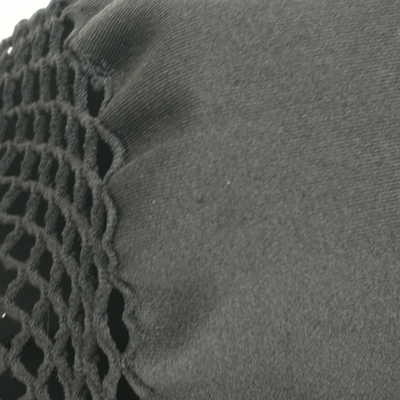 IVY PARK Womens Black Fishnet Convertible One Shoulder Bodysuit Small Medium - Picture 11 of 11